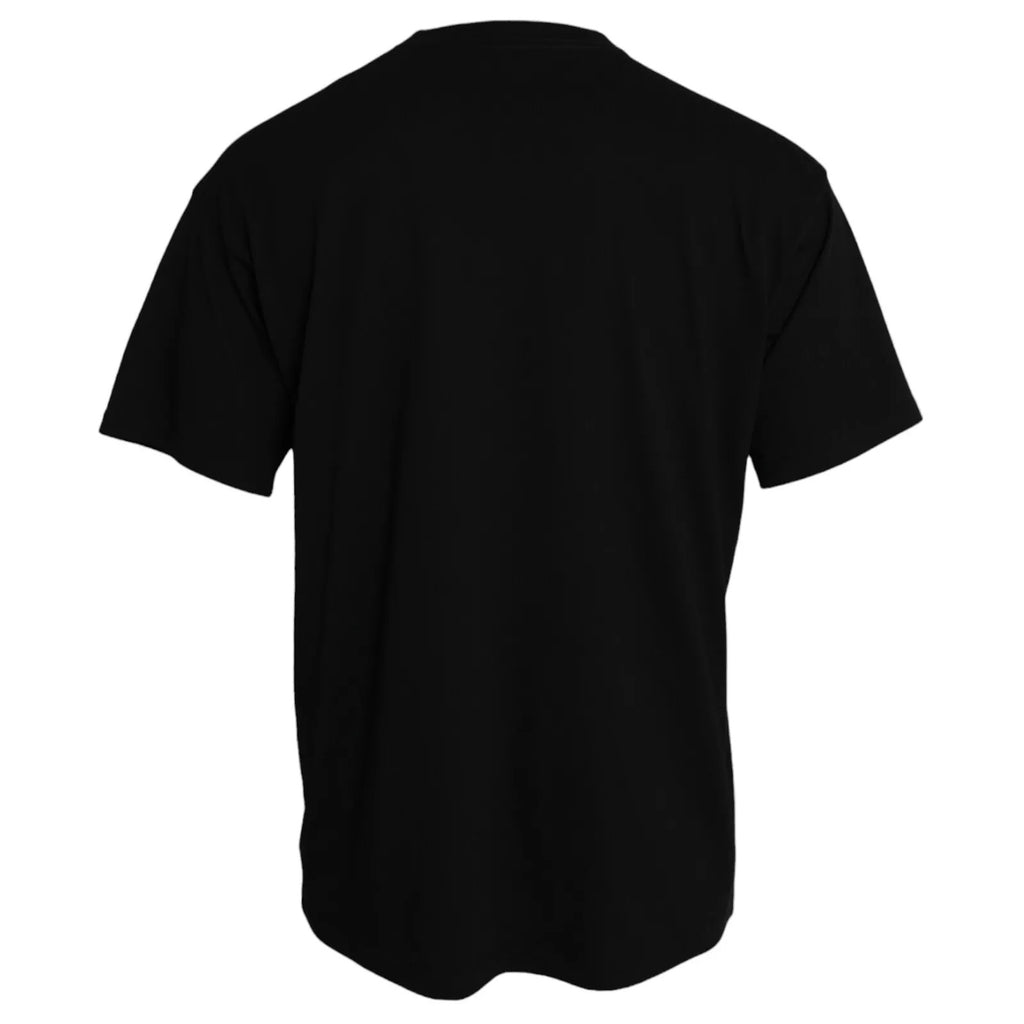 Balenciaga Black Cotton Logo Print Crew Neck Short Sleeves T-shirt