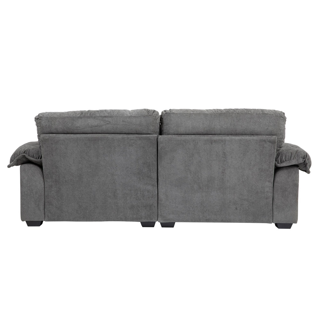 84' Chenille Sofa Small Sofa Loveseat Deep Seat Sofa Couch with 2 Throw Pillows & Memory Foam for Living Room Apartment Office Lounge-Grey