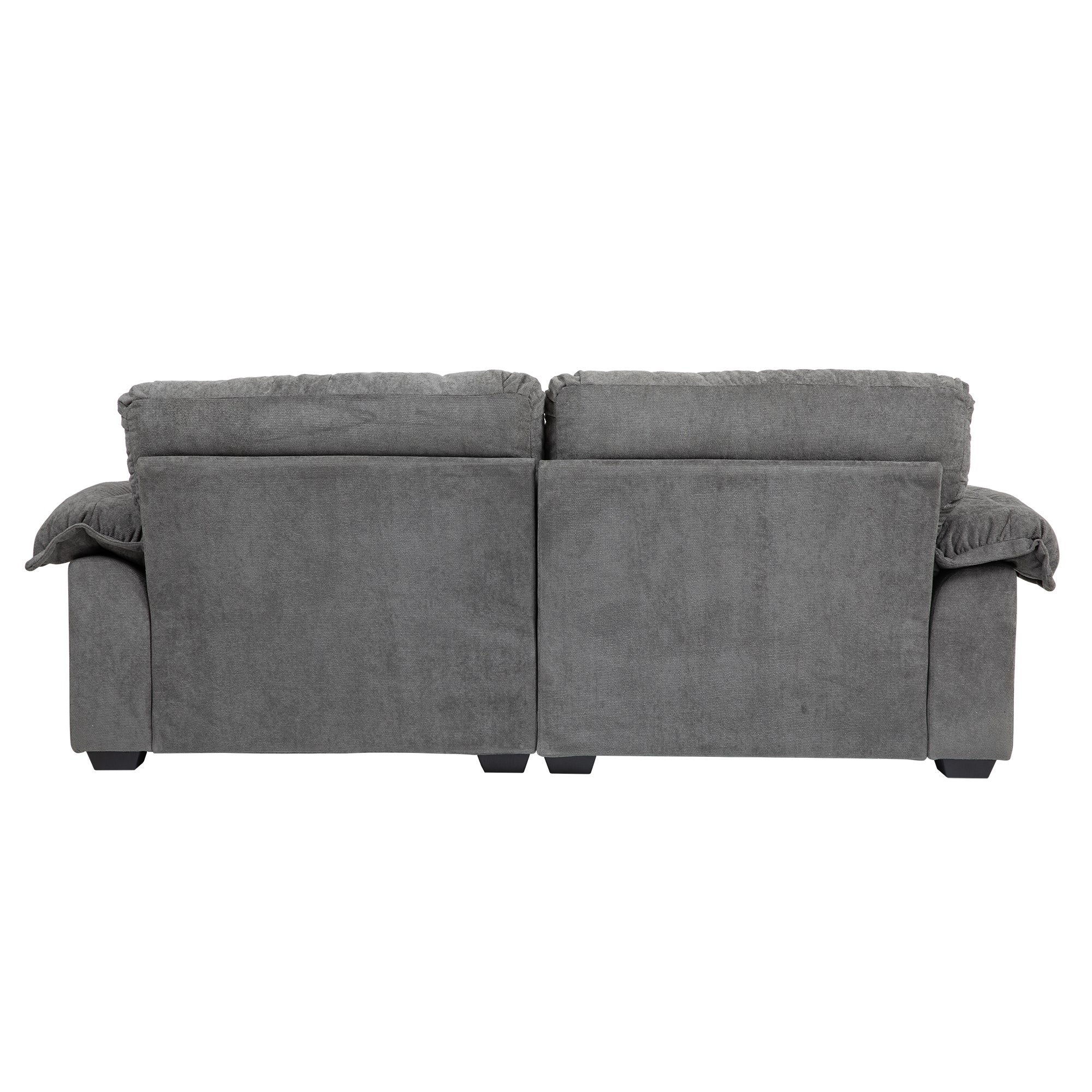 84' Chenille Sofa Small Sofa Loveseat Deep Seat Sofa Couch with 2 Throw Pillows & Memory Foam for Living Room Apartment Office Lounge-Grey