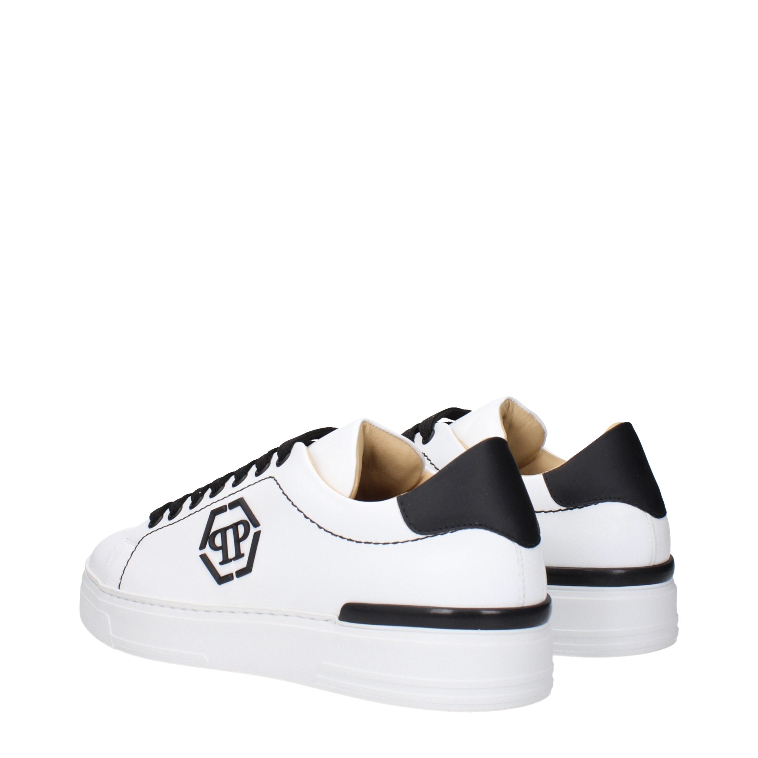 Philipp Plein White Leather Low Top Sneakers