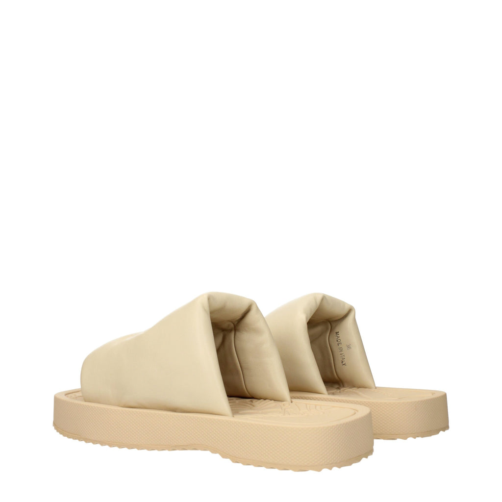 Burberry Beige Leather Slippers
