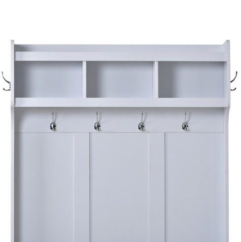 LuneluX_Home – Modern Farmhouse Hall Tree with Storage Bench & Hooks