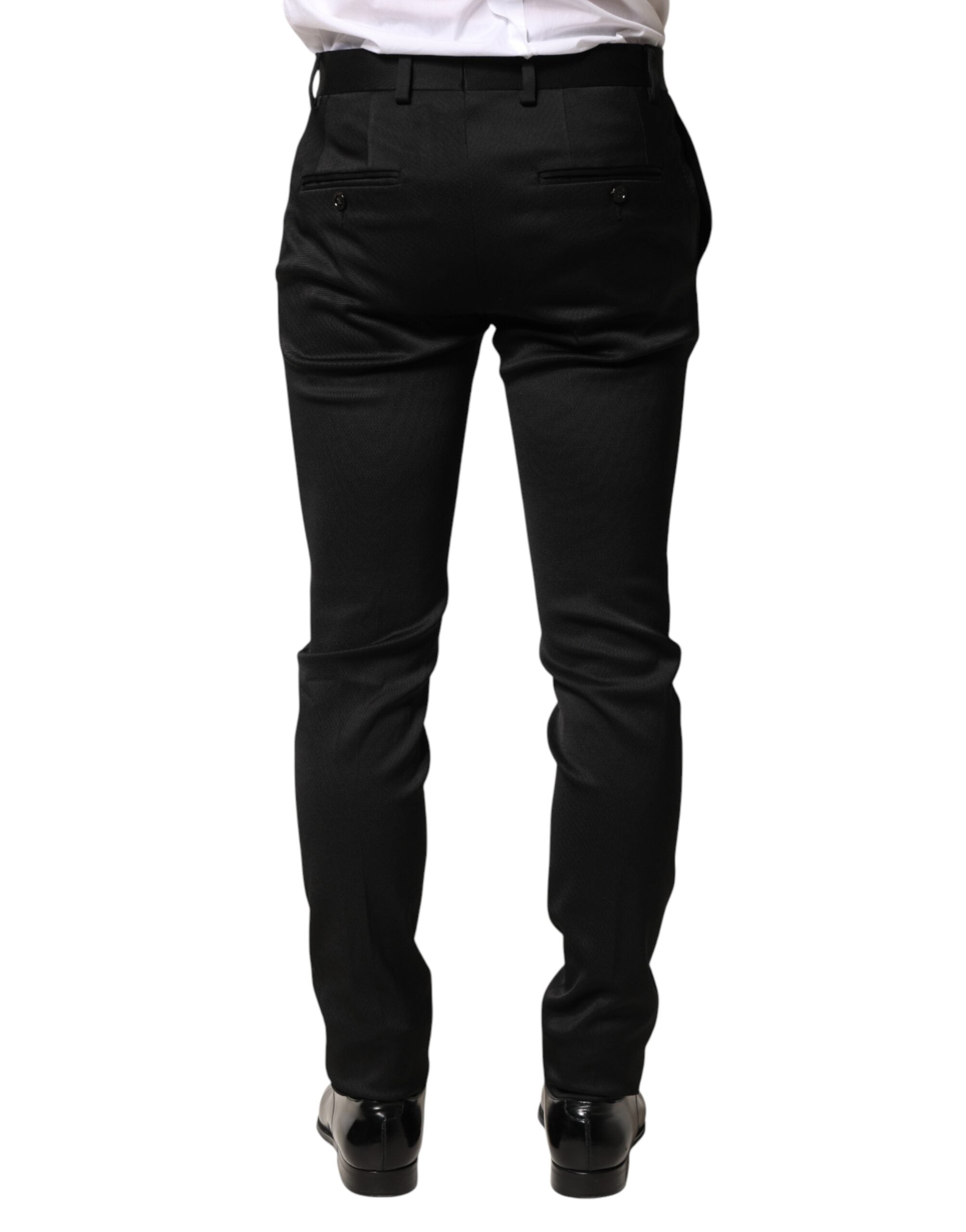 Dolce & Gabbana Black Viscose Dress Formal Men Trousers Pants