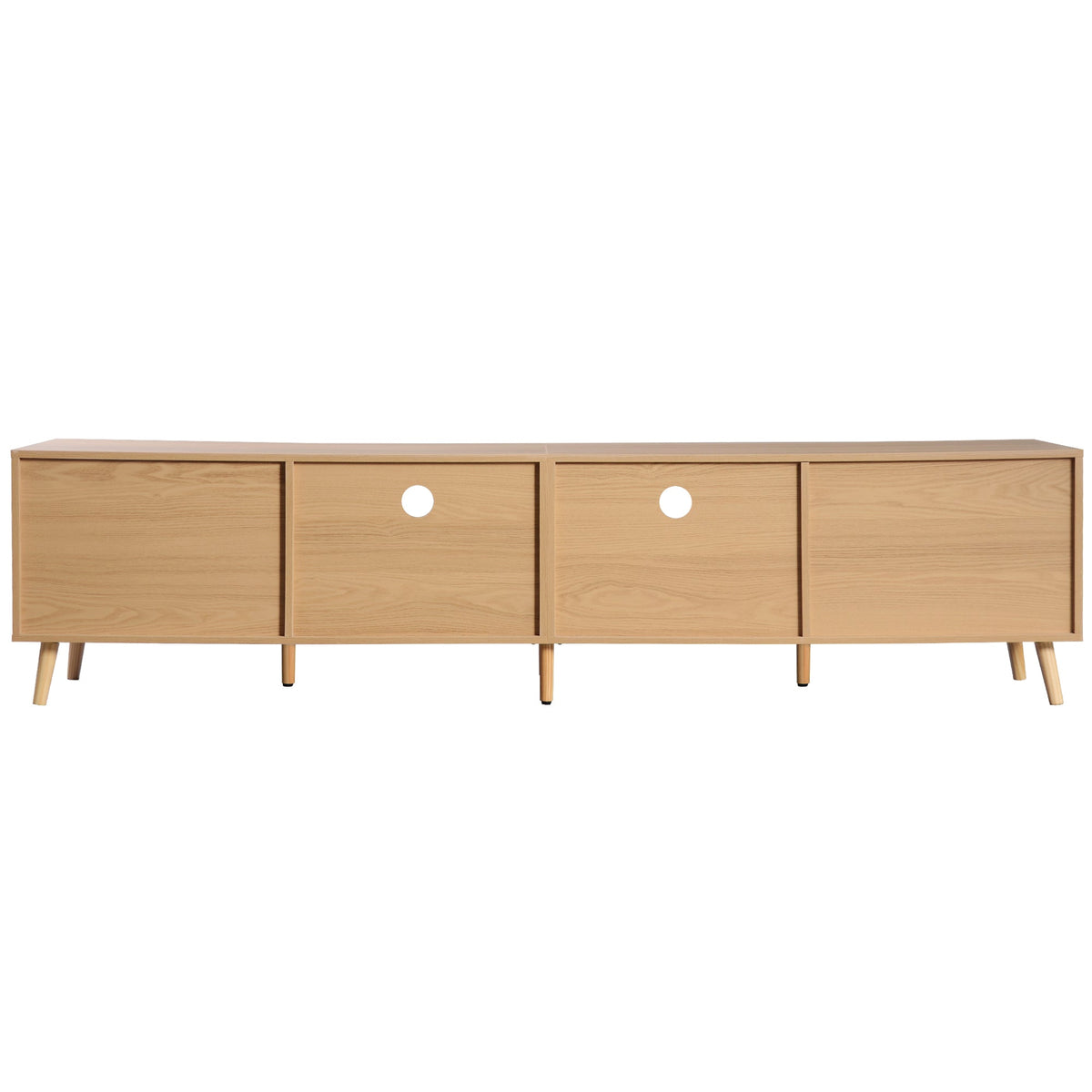 Rattan TV Stand for TVs up to 85'', Modern Farmhouse Media Console, Entertainment Center with Solid Wood Legs, TV Cabinet for Living Room,Home Theatre
