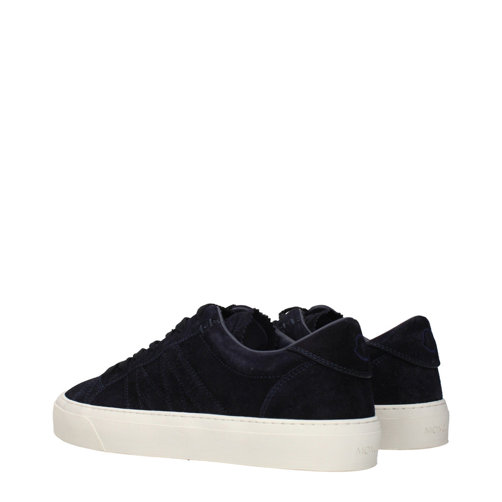 Moncler Blue Leather Low Top Sneakers
