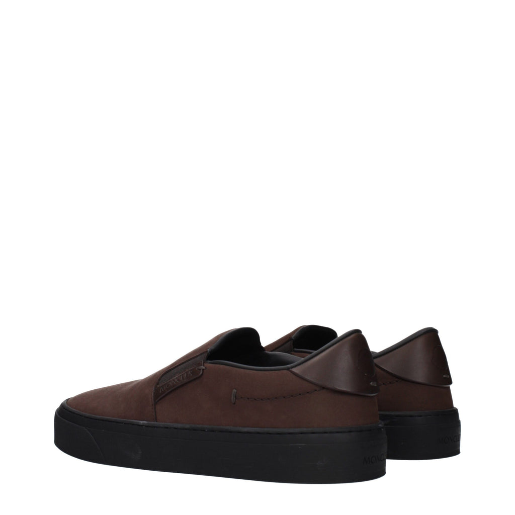 Moncler Brown Leather Slip-On Loafers