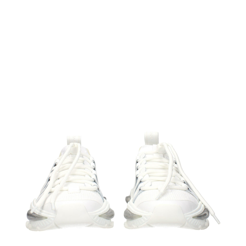 Dolce & Gabbana White Fabric Athletic Sneakers