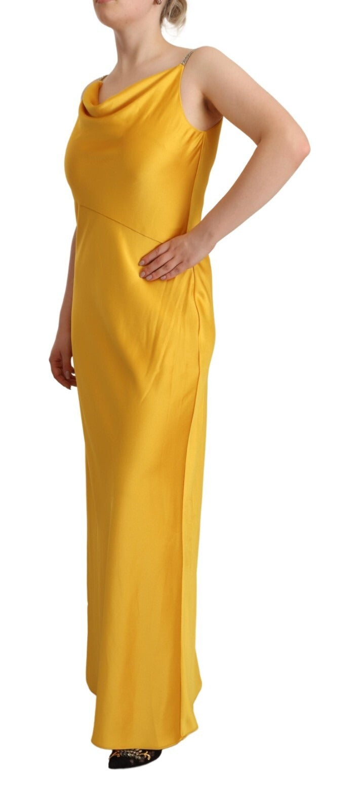 Ralph Lauren Yellow Sheath Sleeveless Long Gown Women Dress