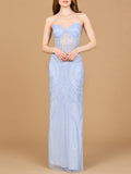 Beaded Corset Dress with Slit