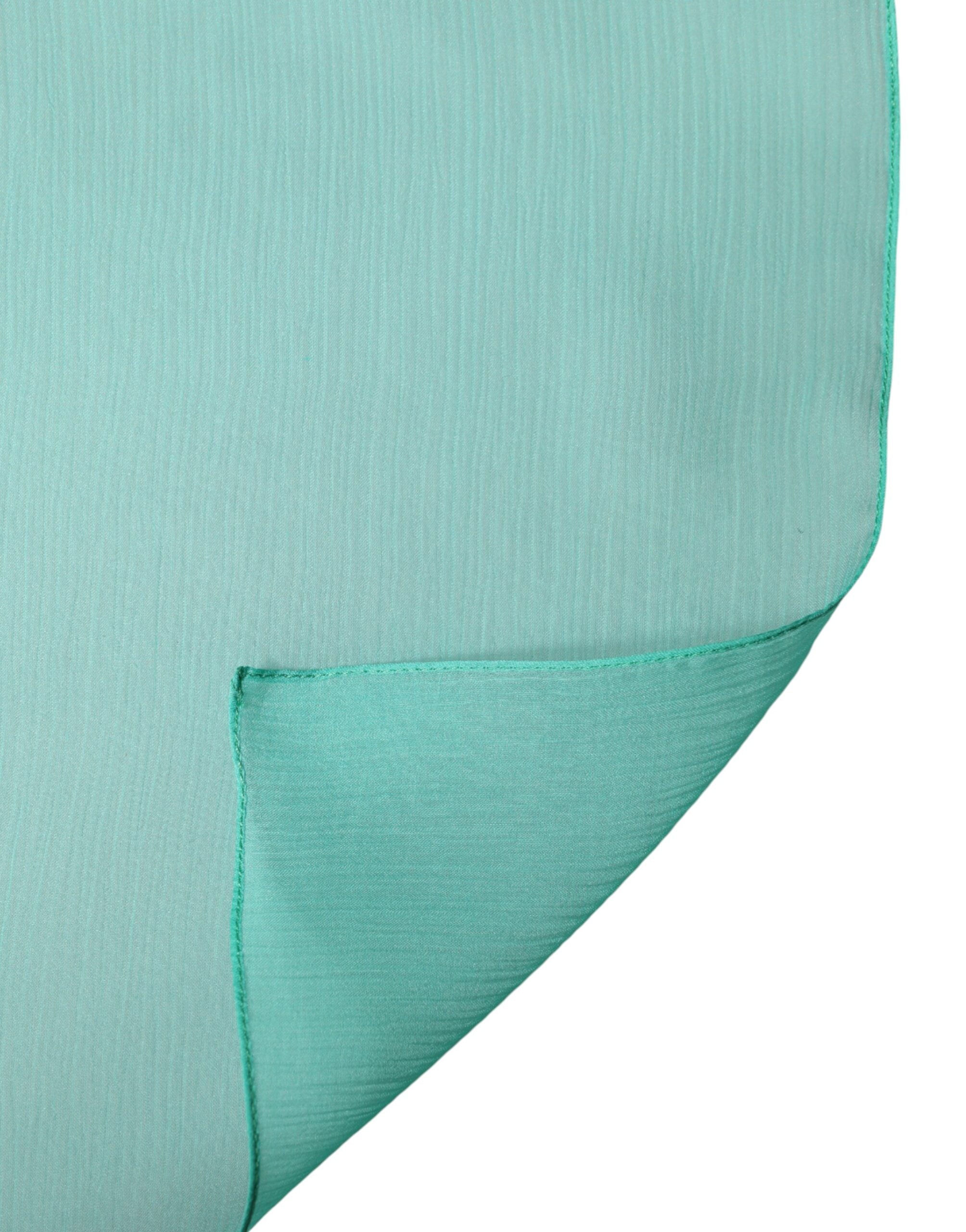 Dolce & Gabbana Teal Stole Silk Neck Wrap Shawl Men Scarf