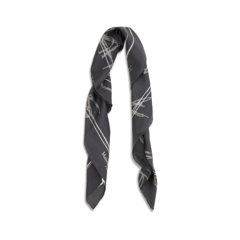 Maison Margiela Gray Silk Scarf