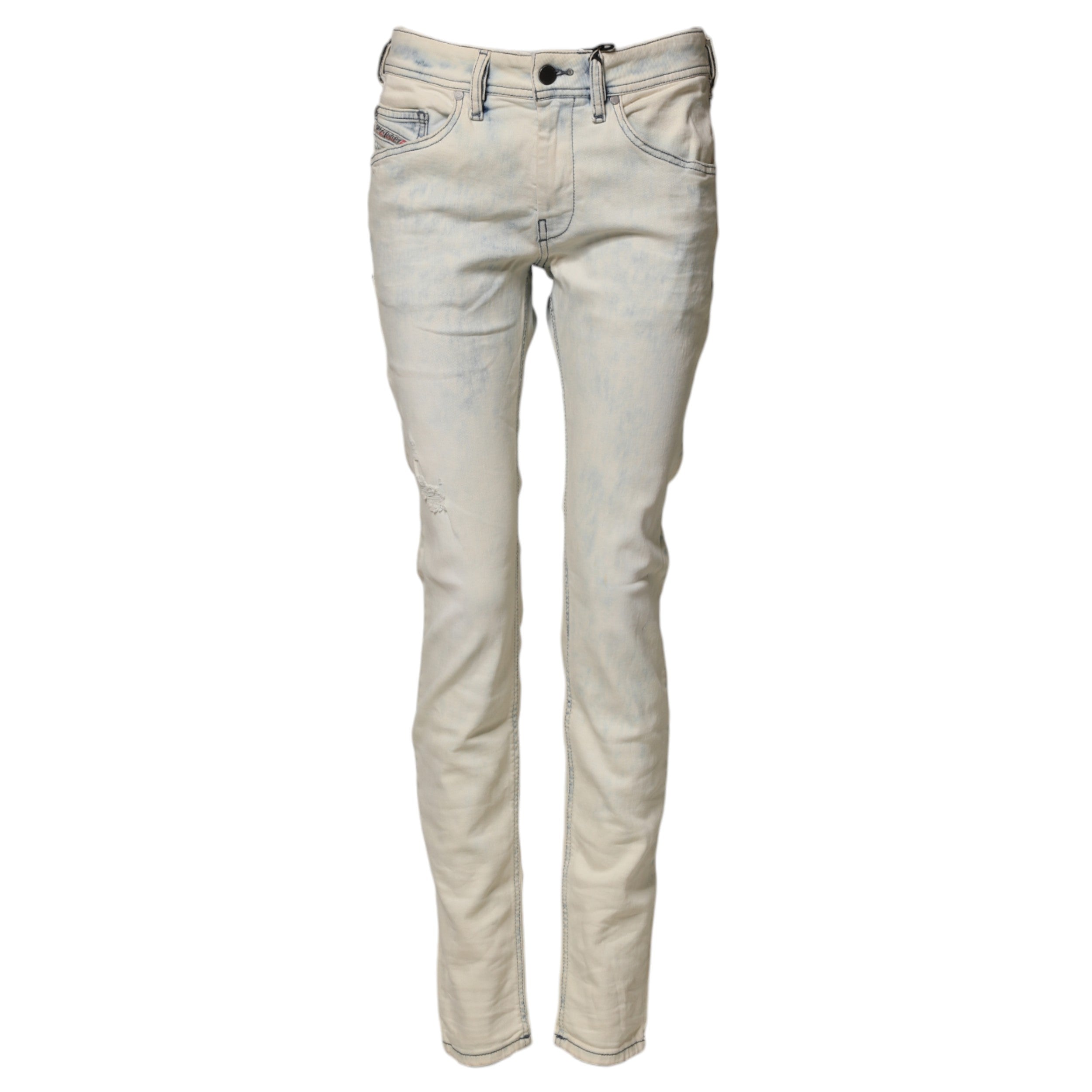 Diesel White Mid Waist Skinny Denin Casual Cotton Trouser Jeans