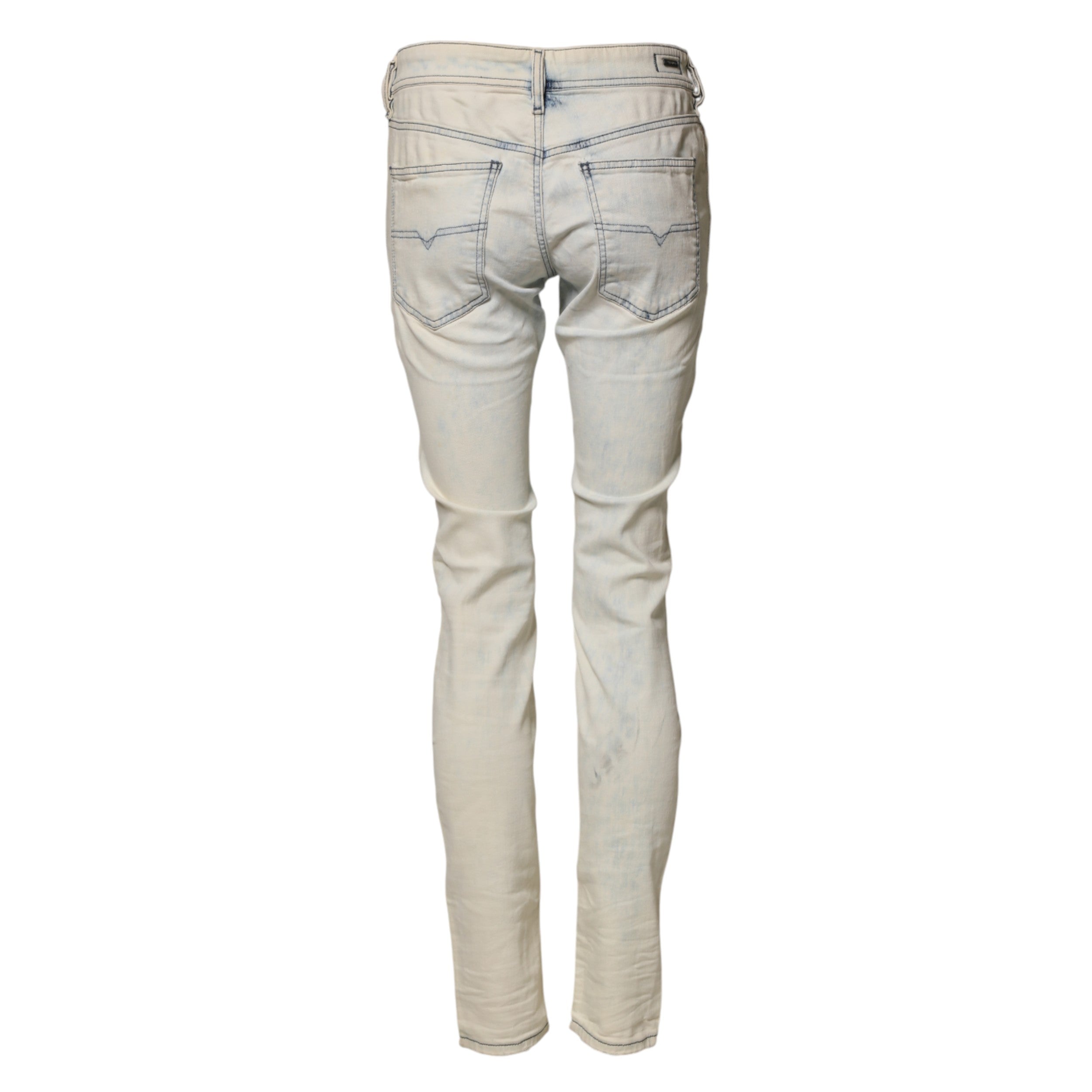 Diesel White Mid Waist Skinny Denin Casual Cotton Trouser Jeans