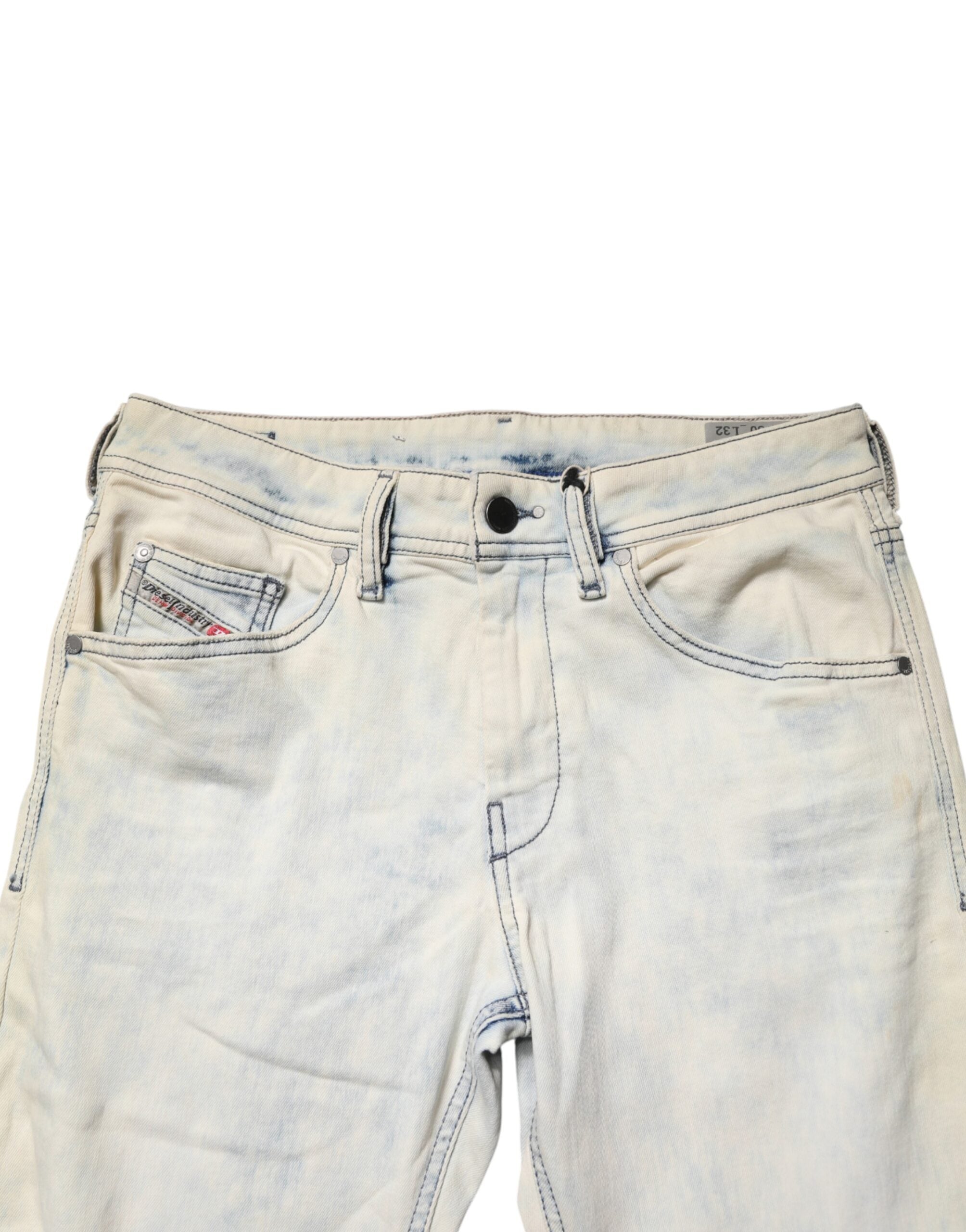Diesel White Mid Waist Skinny Denin Casual Cotton Trouser Jeans
