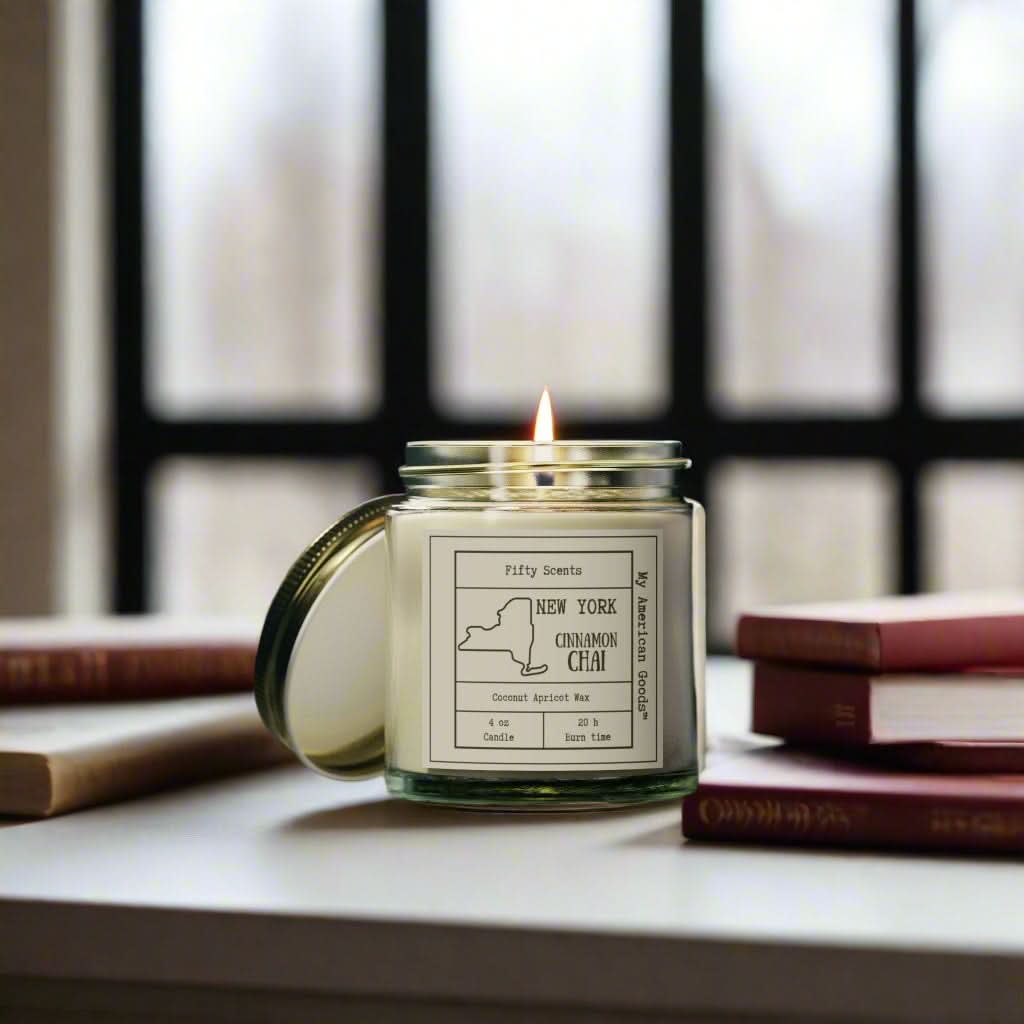 New York - Cinnamon Chai Scented Candle - Coconut Apricot Wax
