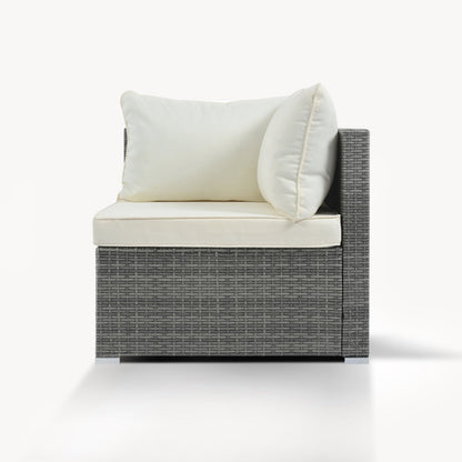 LuneluX_Home – 8-Piece Wicker Patio Conversation Set with Cushions