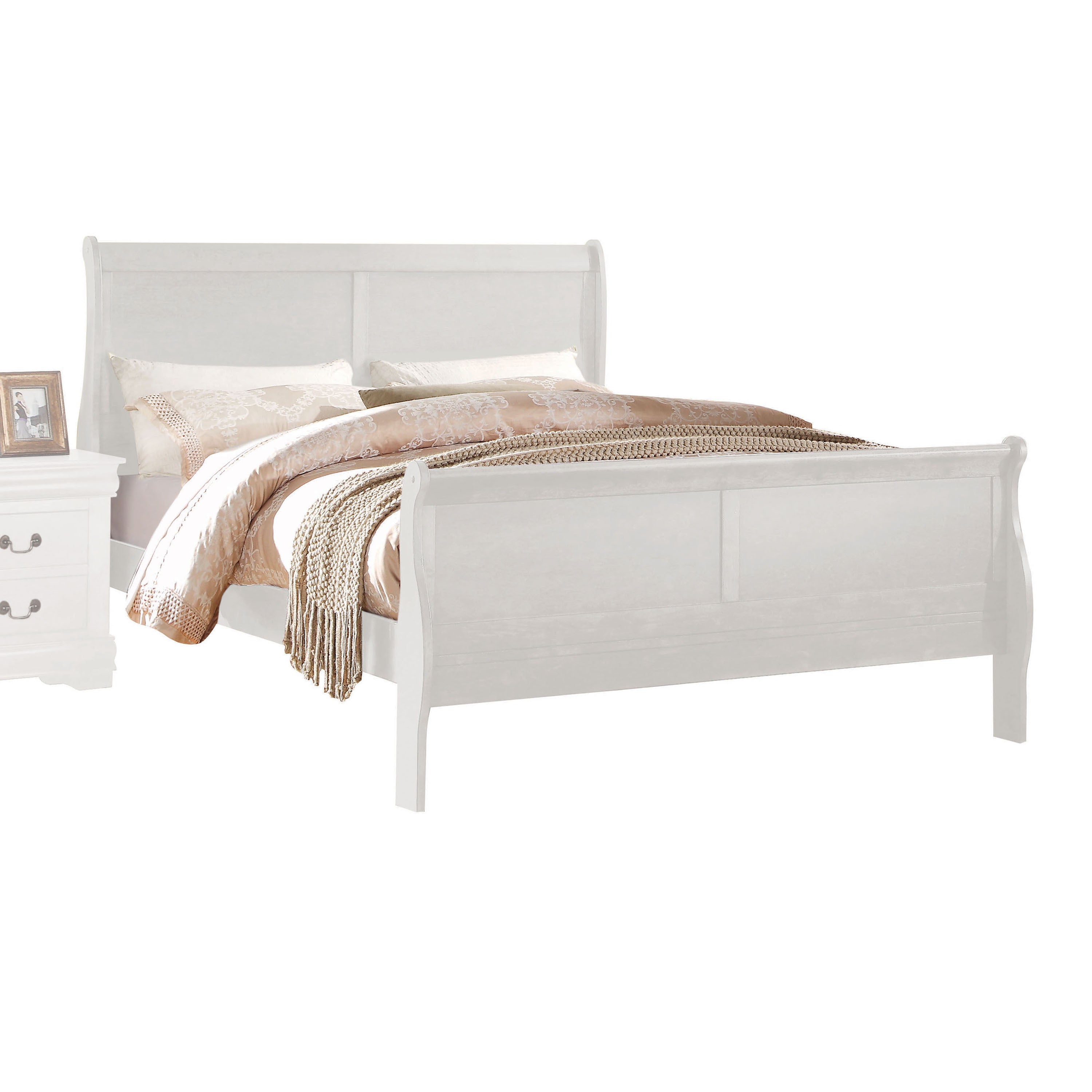 Louis Philippe White Finish 2PCS Bedroom Set (E. King)