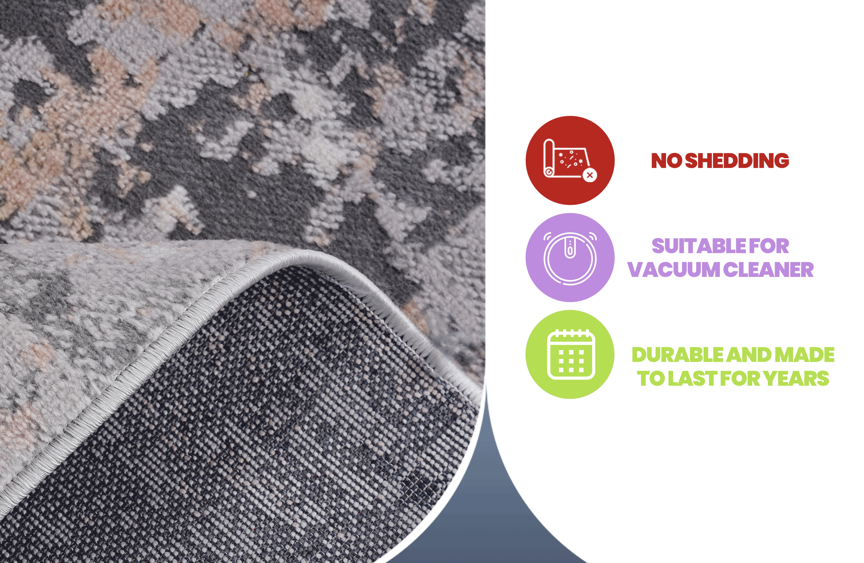 NAAR MARFI Collection 2X8 Grey / Multi / Abstract Runner Rug