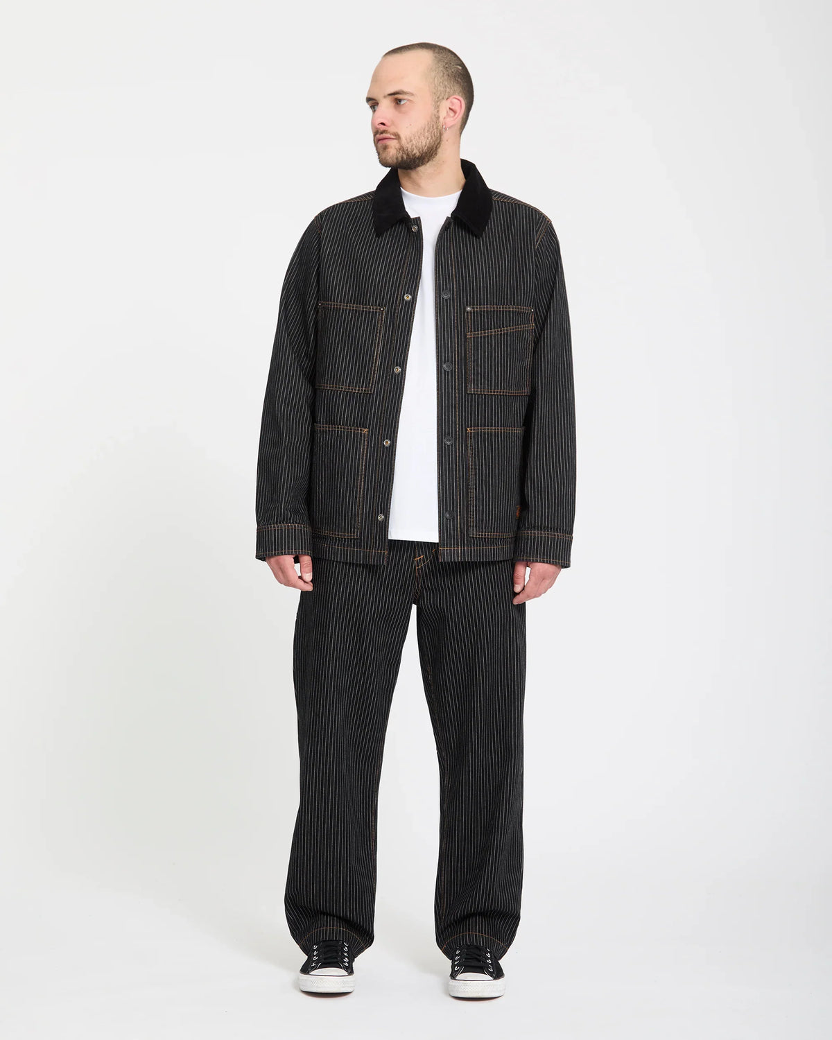 Volcom Dialed Work Pant Black Stripe Pants