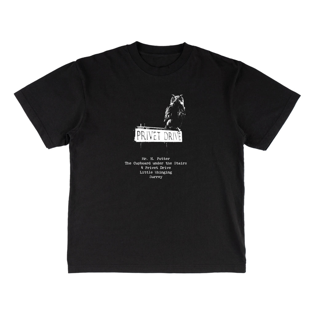 Welcome x Harry Potter Acceptance Boxy Garment-Dyed Tee - Black