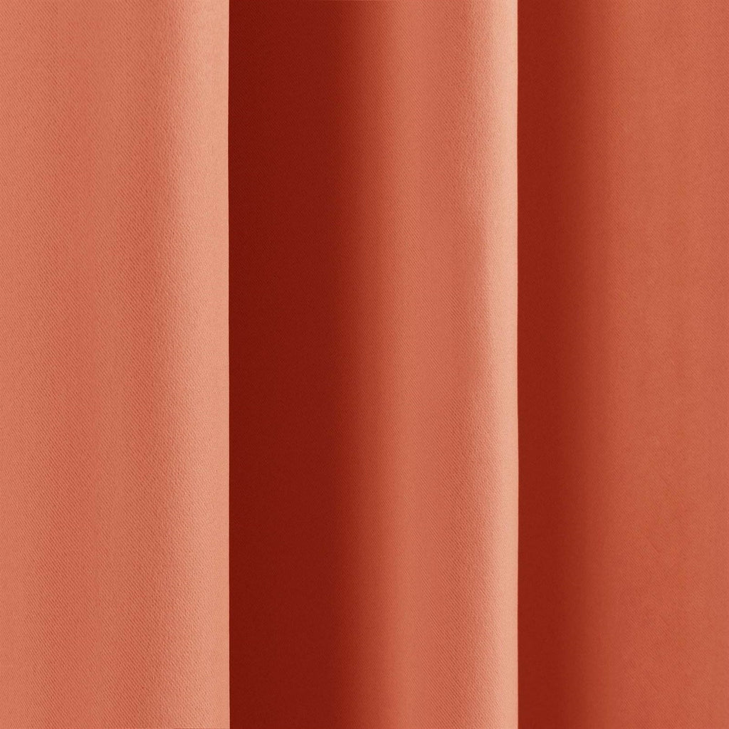 52 x 84 inch Solid Orange Apricot Thermal Blackout Curtain Panels - Set of 2