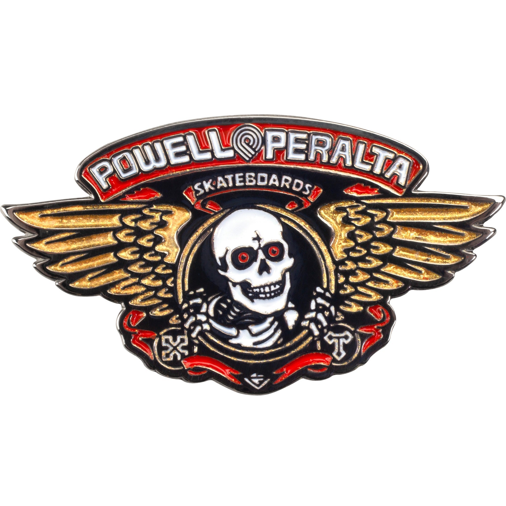 Powell Peralta Winged Ripper Lapel Pin - Red/Metallic Gold