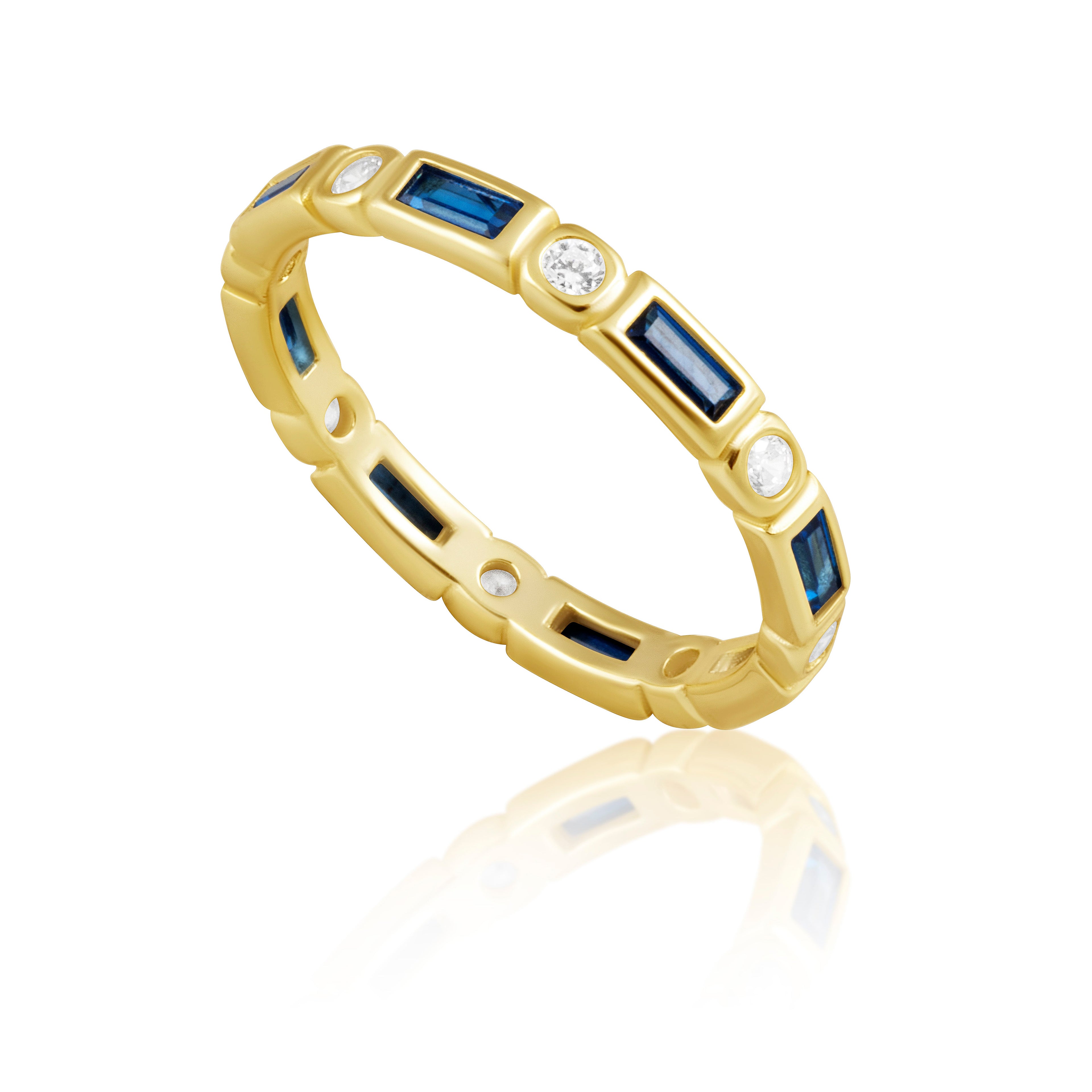 Aimee CZ Bezel Ring Sapphire