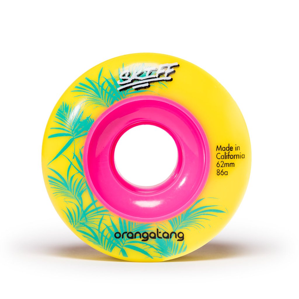 Orangatang Skiff 62mm 86a Longboard Wheels - Yellow (Set of 4)