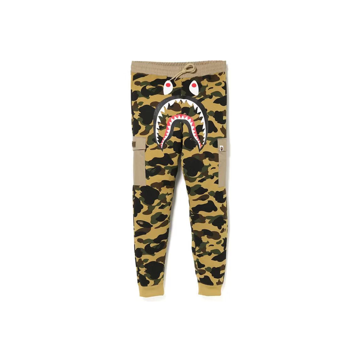 BAPE 1st Camo Shark Slim Sweat Cargo Pants Yellow