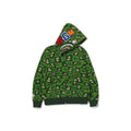 BAPE Distortion Shark Relaxed Fit Full Zip Hoodie Green