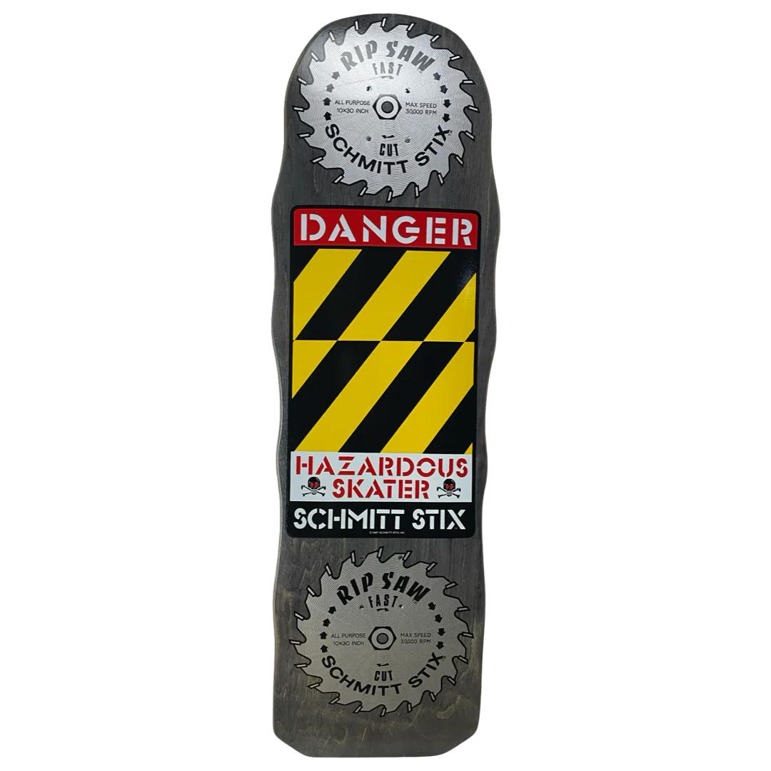 Schmitt Stix Danger Saw Skateboard Deck - 10" Black Dip