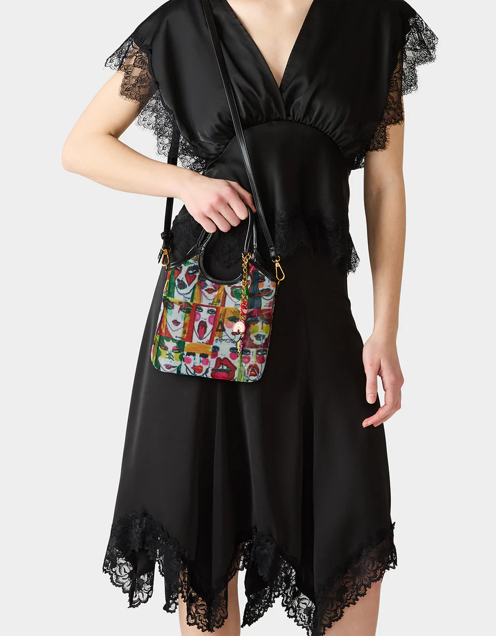 Betsey Johnson Faces Mini Mesh Bag