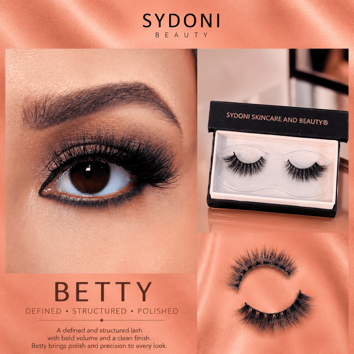 SYDONI "BETTY" LUXURY MINK LASHES - Defined, Structured, Polished