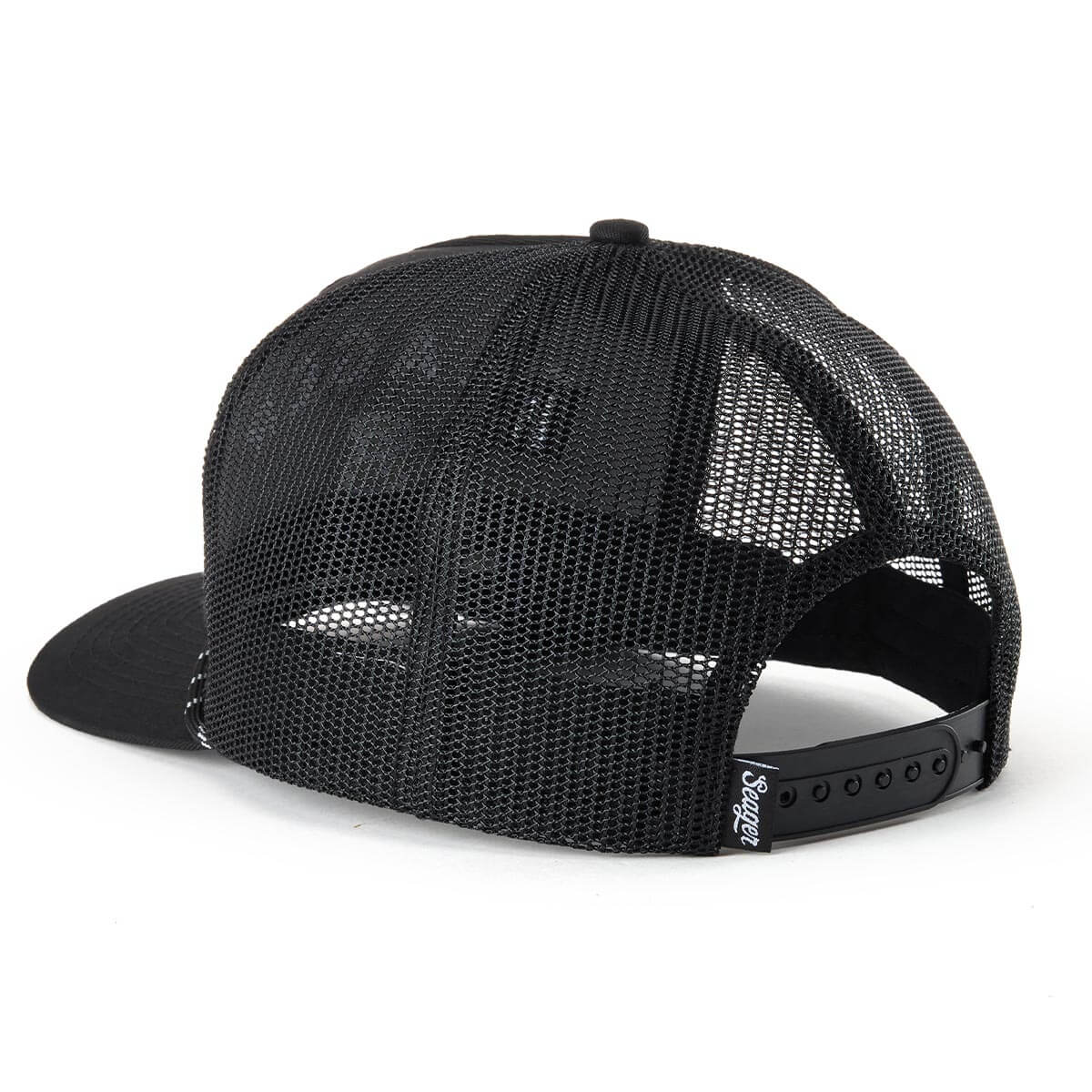 Seager Branded Black Trucker Snapback Hat