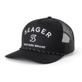 Seager Branded Black Trucker Snapback Hat