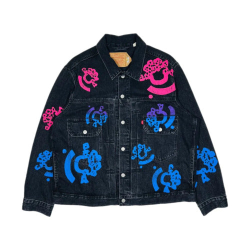 DENIM TEARS Washed Black Bstroy Tears Type-2 Denim Jacket