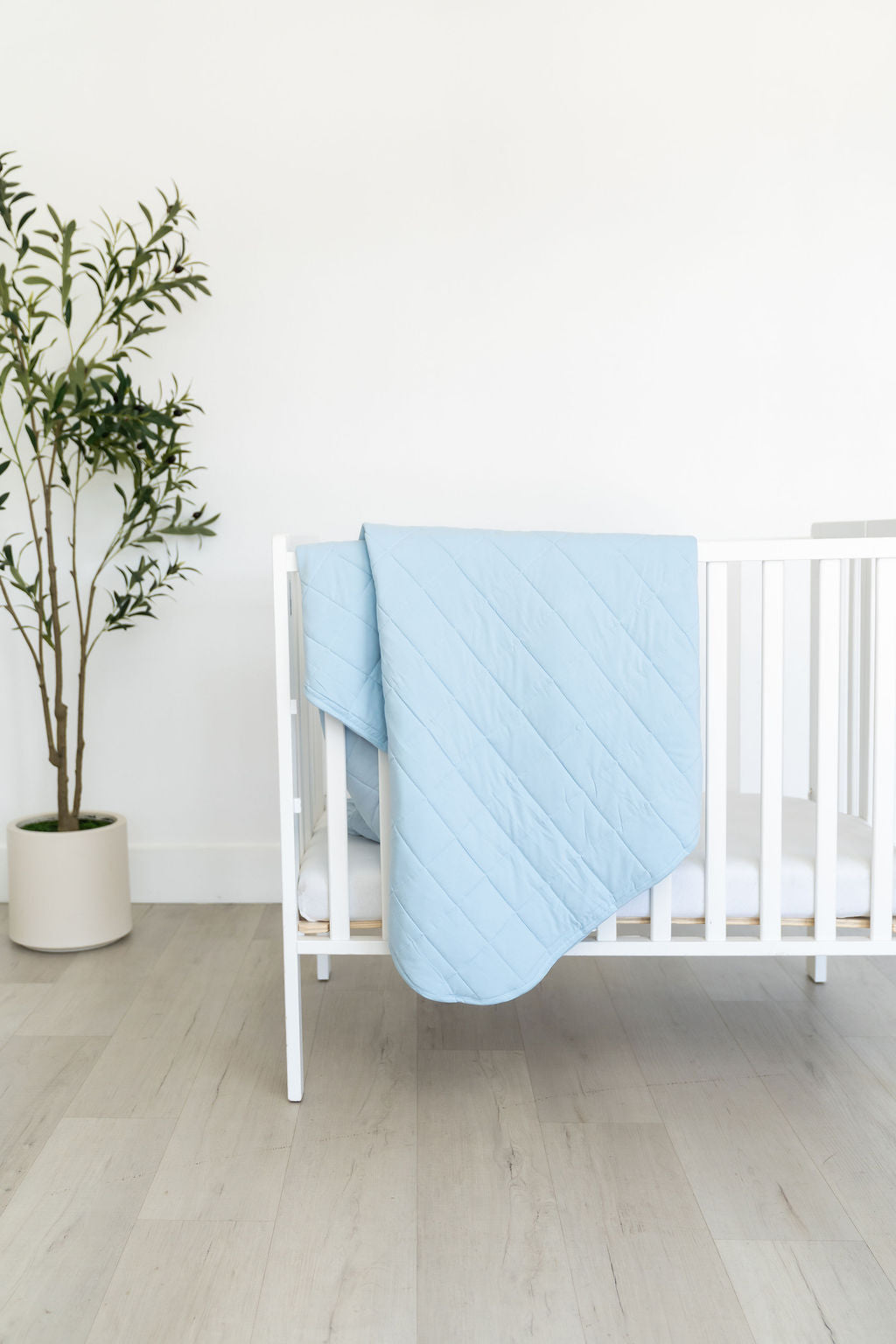 Light Blue Quilted Bamboo Blanket