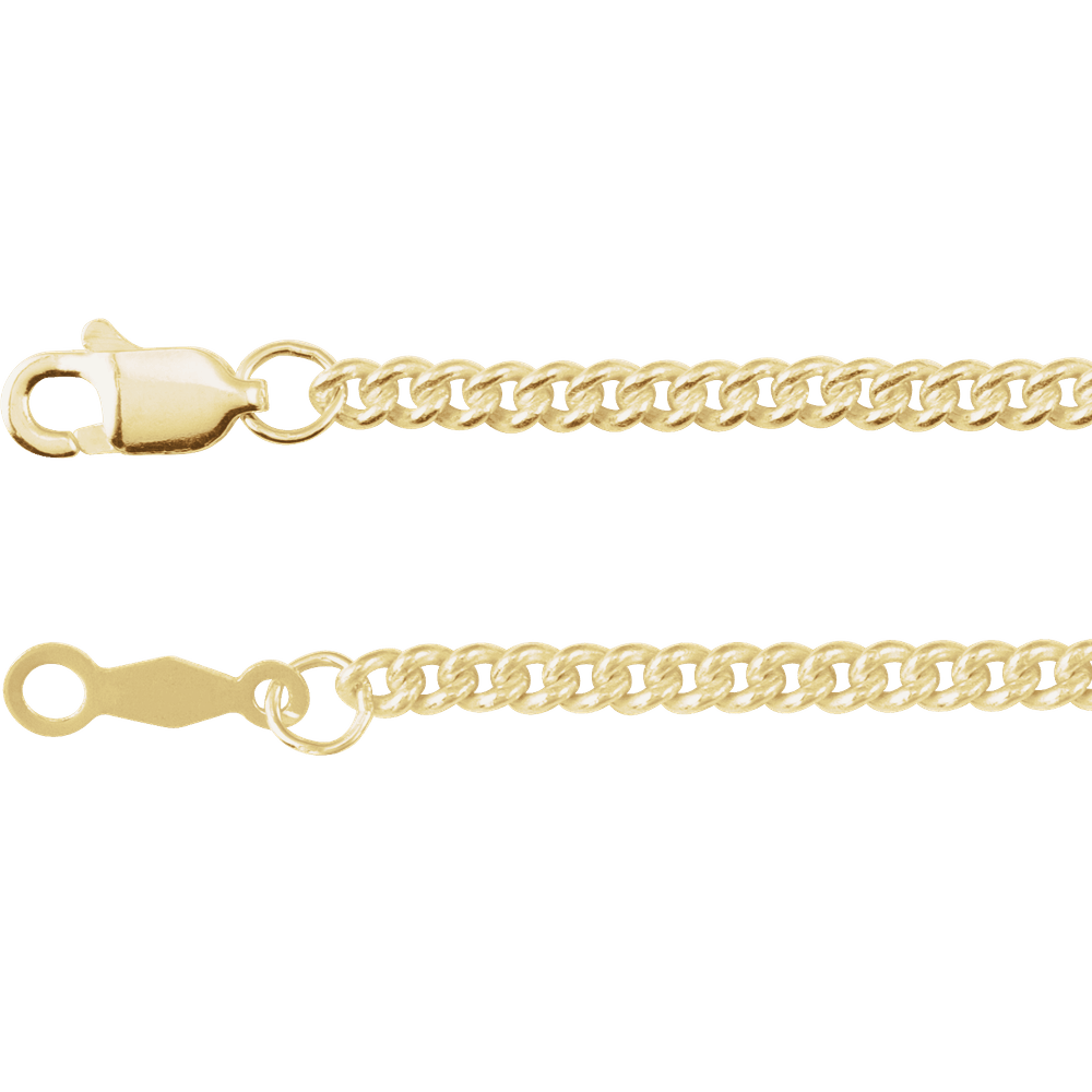 14K Gold-Filled Curb Chain Necklace, 2.25 mm