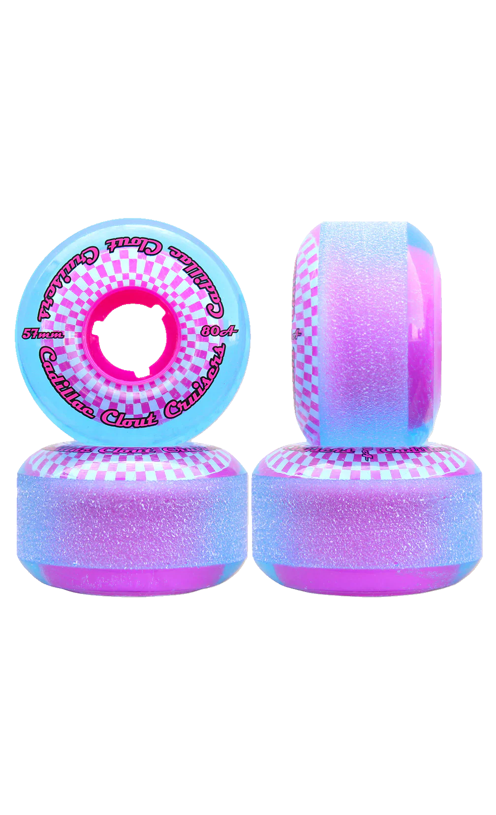 Cadillac Clout Cruisers Blue/Pink 57mm 80A Skateboard Cruiser Wheels