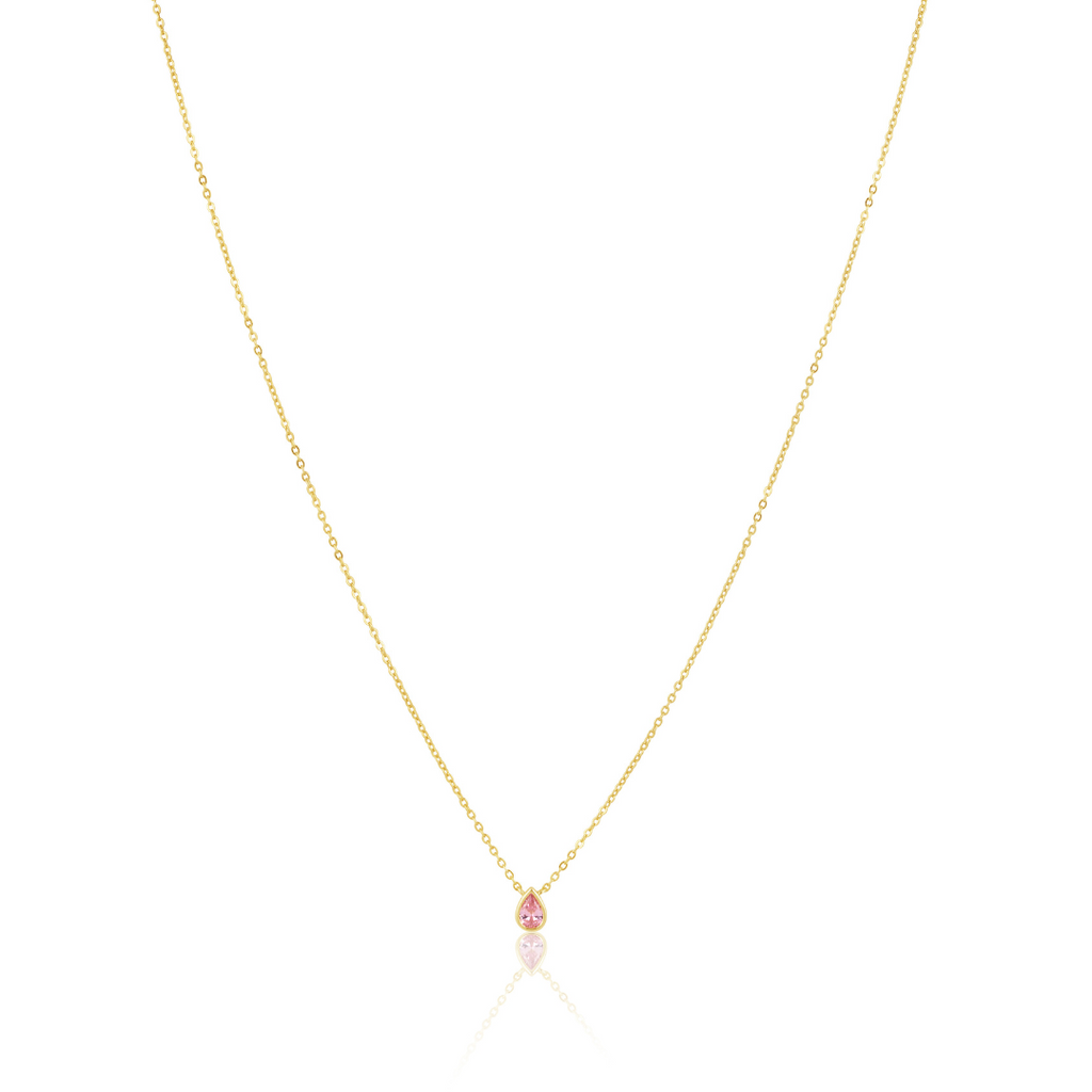 Ines Raindrop Necklace Pink