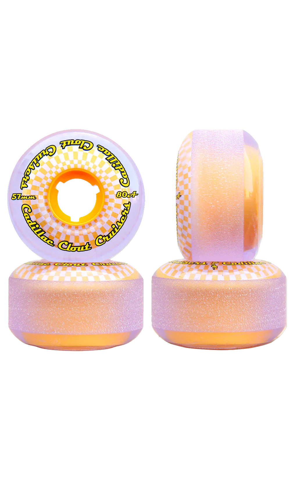 Cadillac Clout Cruisers Purple/Yellow 57mm 80A Skateboard Cruiser Wheels