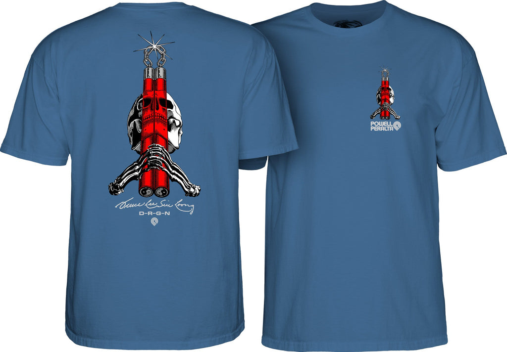 Powell Peralta Skull & Nunchucks Bruce Lee Collab T-shirt - Indigo Blue