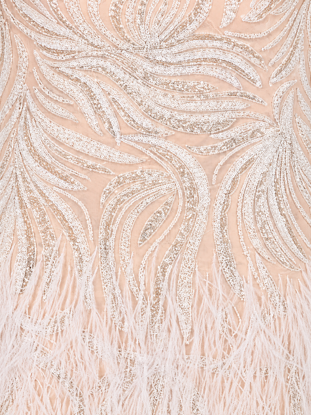 Beaded, Feather Cocktail Dress