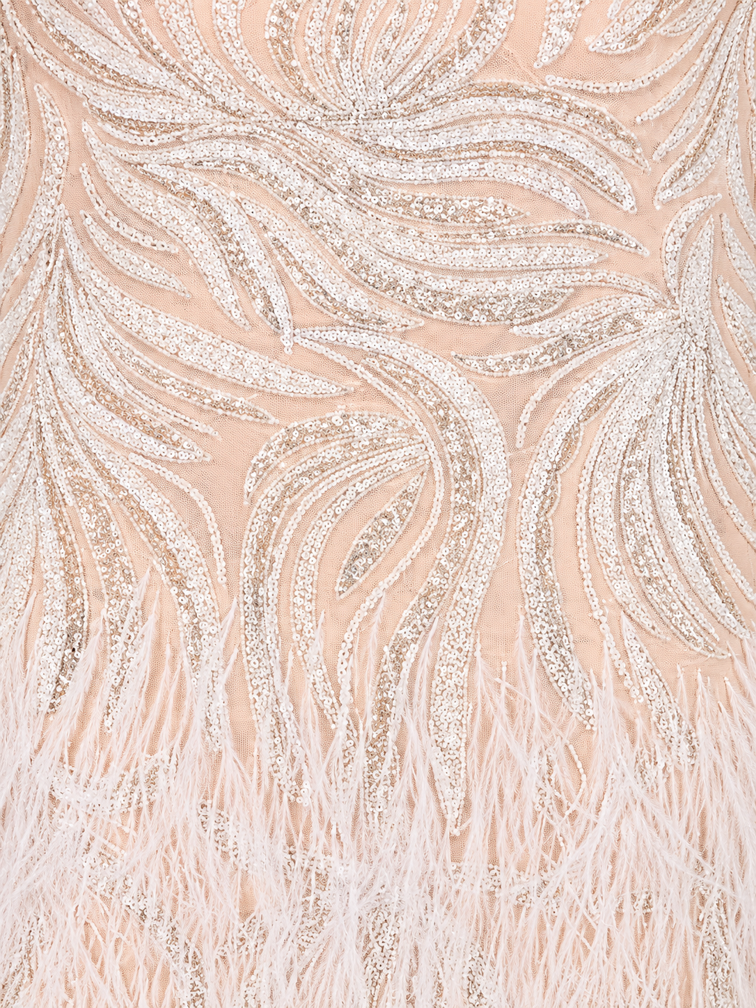 Beaded, Feather Cocktail Dress