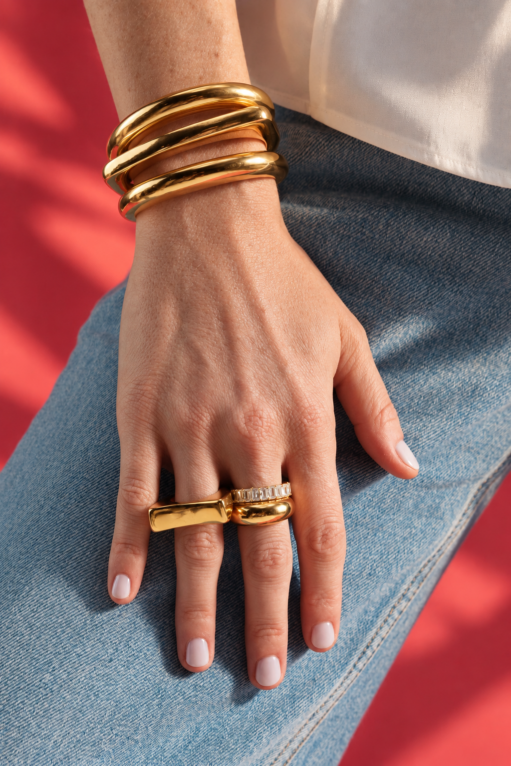 Isabella Chunky Gold Open Cuff Bracelet