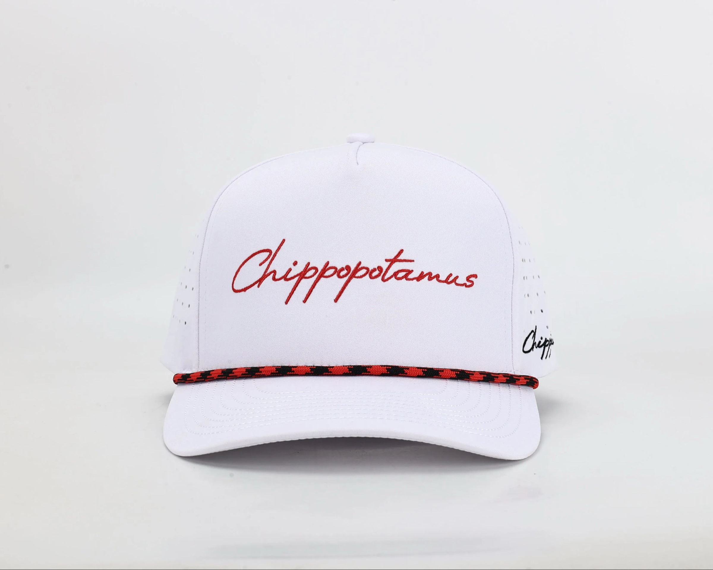 White Rope Hat - Chippopotamus Red