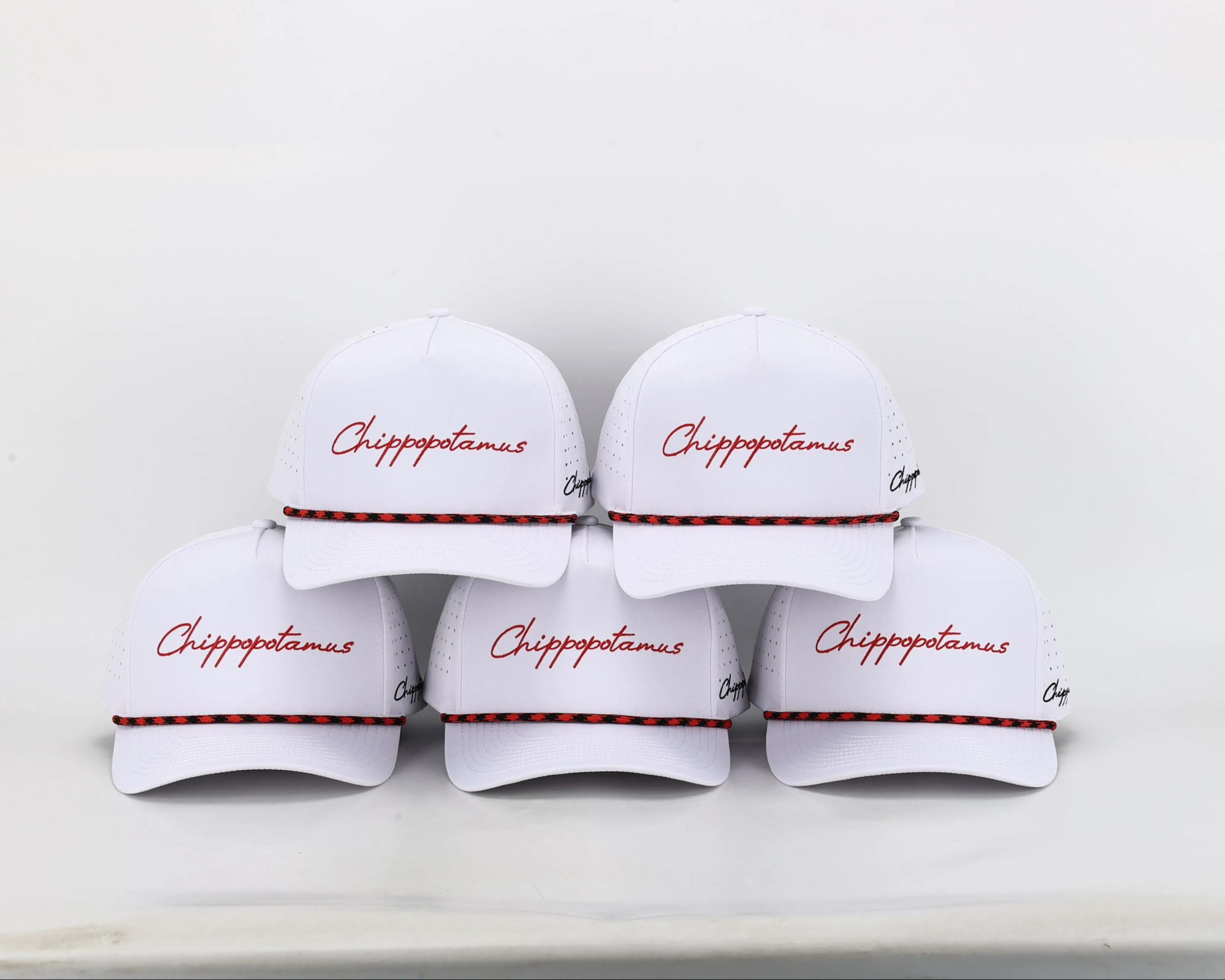 White Rope Hat - Chippopotamus Red