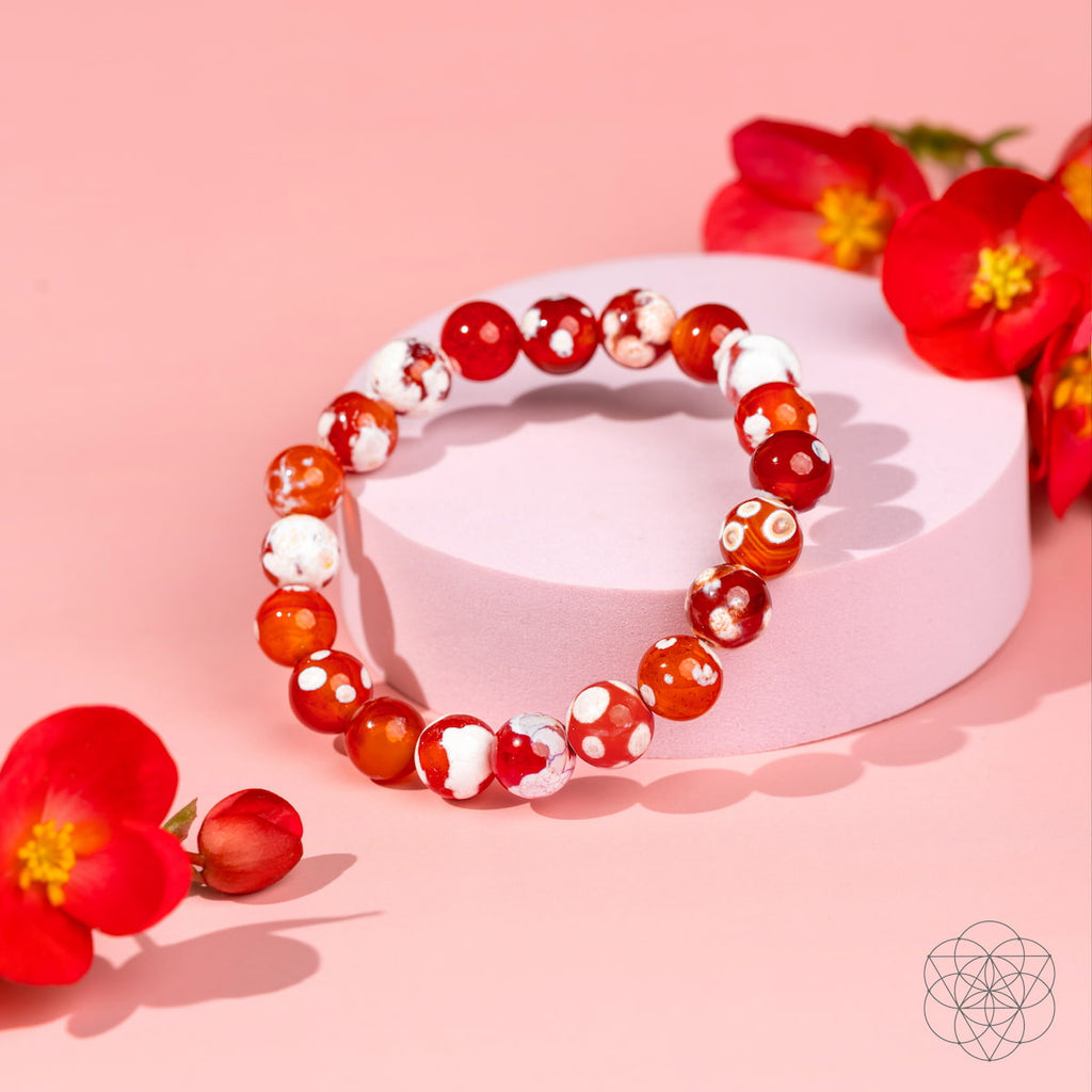 Feminine Force – Carnelian Orca Agate Bracelet