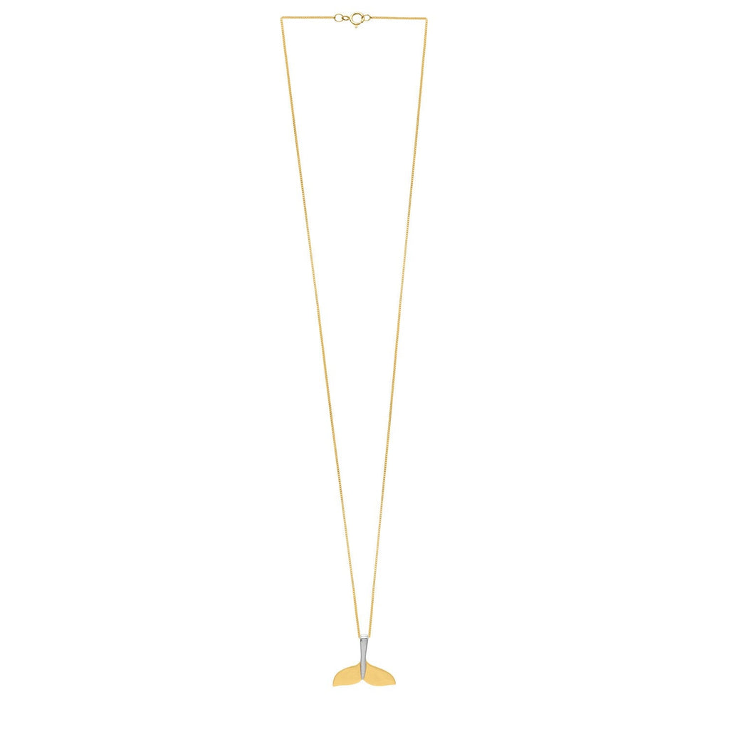 Whale Tail Necklace in 10K Yellow Gold