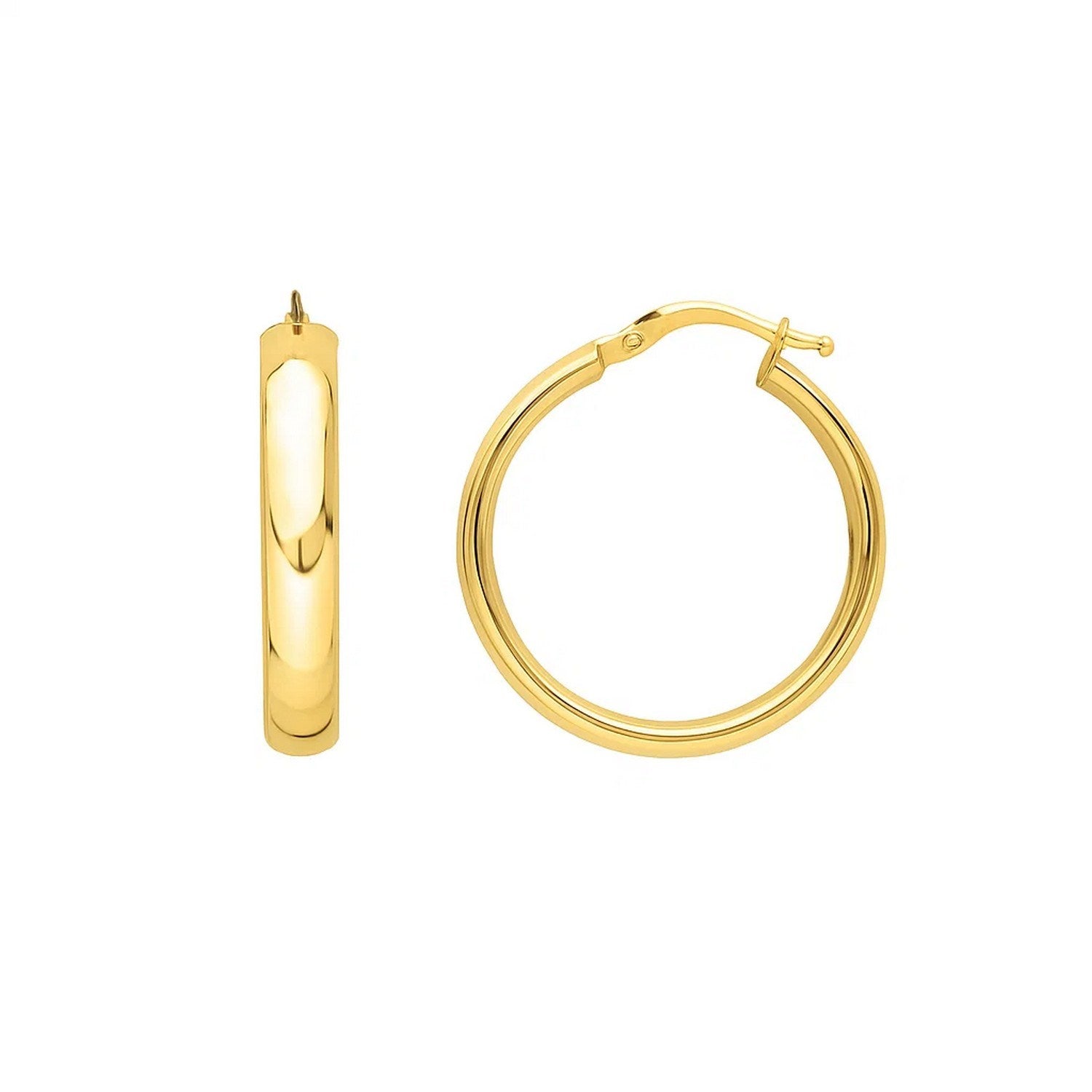 Small Wedding Hoops in 14K Yellow Gold